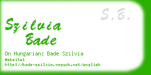 szilvia bade business card